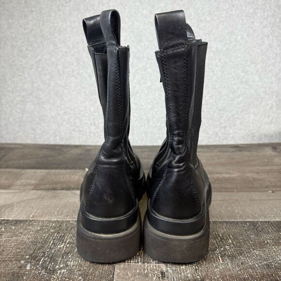 Jeffrey Campbell Looped Platform Chelsea Block Heel Black Ankle Boots Women’s 7. - Picture 6 of 10